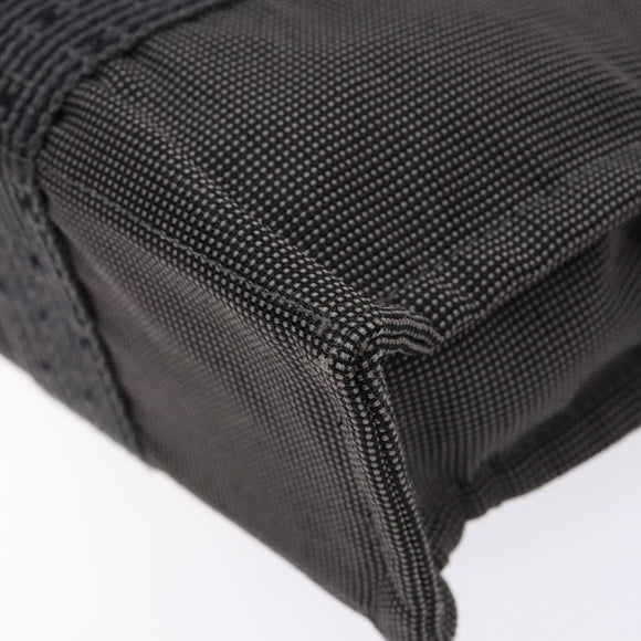 HERMES Her Line PM Hand Bag Canvas Gray Silver Auth 129601