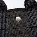 HERMES Her Line PM Hand Bag Canvas Gray Silver Auth 129601-17