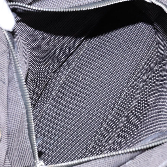 HERMES Her Line PM Hand Bag Canvas Gray Silver Auth 129601