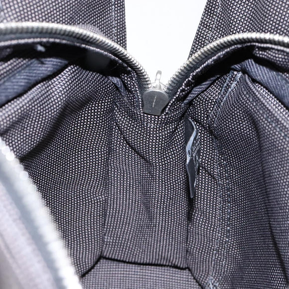 HERMES Her Line PM Hand Bag Canvas Gray Silver Auth 129601