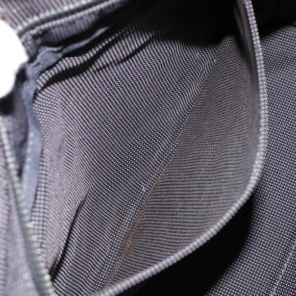 HERMES Her Line PM Hand Bag Canvas Gray Silver Auth 129601