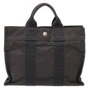 HERMES Her Line PM Handtasche Canvas Grau Silber Auth 129601-13