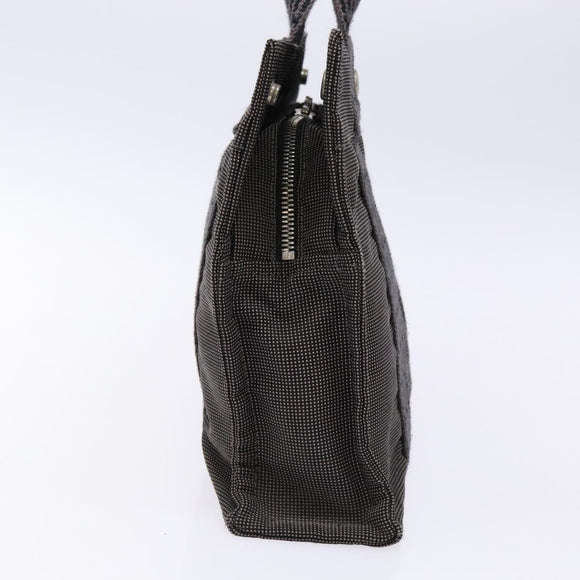 HERMES Her Line PM Handtasche Canvas Grau Silber Auth 129601