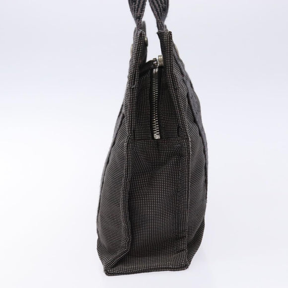 HERMES Her Line PM Hand Bag Canvas Gray Silver Auth 129601