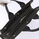 HERMES Her Line PM Hand Bag Canvas Gray Silver Auth 129601-6