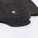 HERMES Her Line PM Hand Bag Canvas Gray Silver Auth 129601-7