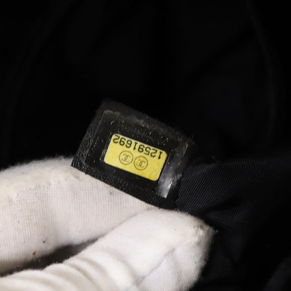 CHANEL Paris Biarritz Tote Bag Coated Canvas Black Silver CC Auth 129603