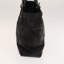 CHANEL Paris Biarritz Tote Bag Coated Canvas Black Silver CC Auth 129603-4