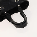 CHANEL Paris Biarritz Tote Tasche beschichtete Leinwand Schwarz Silber CC Auth 129603-7