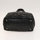 CHANEL Paris Biarritz Tote Bag Coated Canvas Black Silver CC Auth 129603-5