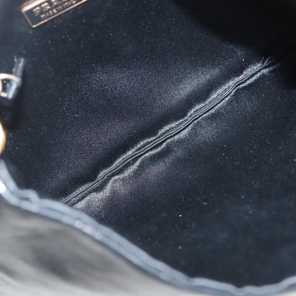 PRADA Chain Shoulder Bag Leather Black Gold Auth 129605