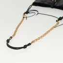 PRADA Chain Shoulder Bag Leather Black Gold Auth 129605-7