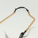 PRADA Chain Shoulder Bag Leather Black Gold Auth 129605-8