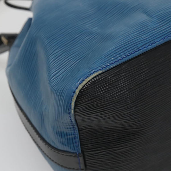 LOUIS VUITTON Epi Petit Noe Shoulder Bag Bicolor Black Blue M44152 Auth 129607