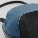 LOUIS VUITTON Epi Petit Noe Shoulder Bag Bicolor Black Blue M44152 Auth 129607-16