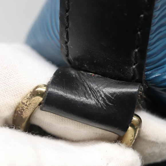 LOUIS VUITTON Epi Petit Noe Shoulder Bag Bicolor Black Blue M44152 Auth 129607