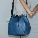 LOUIS VUITTON Epi Petit Noe Shoulder Bag Bicolor Black Blue M44152 Auth 129607-20