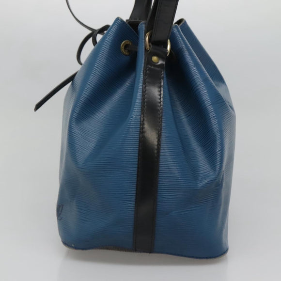 LOUIS VUITTON Epi Petit Noe Shoulder Bag Bicolor Black Blue M44152 Auth 129607