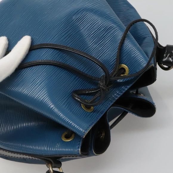 LOUIS VUITTON Epi Petit Noe Shoulder Bag Bicolor Black Blue M44152 Auth 129607