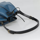 LOUIS VUITTON Epi Petit Noe Shoulder Bag Bicolor Black Blue M44152 Auth 129607-7