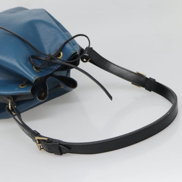 LOUIS VUITTON Epi Petit Noe Shoulder Bag Bicolor Black Blue M44152 Auth 129607