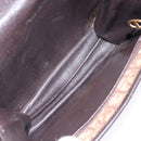 Christian Dior Trotter Canvas Shoulder Bag Brown Gold Auth 129621-11