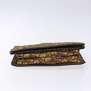 Christian Dior Trotter Canvas Shoulder Bag Brown Gold Auth 129621-6