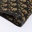 Christian Dior Trotter Canvas Shoulder Bag Navy Gold Auth 129622-14