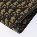 Christian Dior Trotter Canvas Shoulder Bag Navy Gold Auth 129622-15