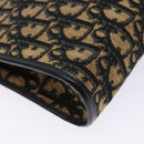 Christian Dior Trotter Canvas Shoulder Bag Navy Gold Auth 129622-16