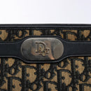 Christian Dior Trotter Canvas Shoulder Bag Navy Gold Auth 129622-17