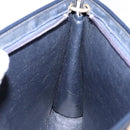 Christian Dior Trotter Canvas Shoulder Bag Navy Gold Auth 129622-19