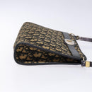 Christian Dior Trotter Canvas Shoulder Bag Navy Gold Auth 129622-3