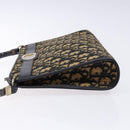 Christian Dior Trotter Canvas Shoulder Bag Navy Gold Auth 129622-4
