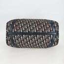 Christian Dior Trotter Canvas Boston Bag Navy Silver Auth 129623-10
