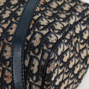 Christian Dior Trotter Canvas Boston Bag Navy Silver Auth 129623-12