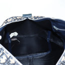 Christian Dior Trotter Canvas Boston Bag Navy Silver Auth 129623-17