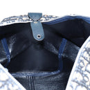 Christian Dior Trotter Canvas Boston Bag Navy Silver Auth 129623-18
