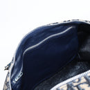 Christian Dior Trotter Canvas Boston Bag Navy Silver Auth 129623-19