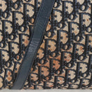 Christian Dior Trotter Canvas Boston Bag Navy Silver Auth 129623-3