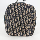 Christian Dior Trotter Canvas Boston Bag Navy Silver Auth 129623-5
