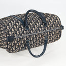 Christian Dior Trotter Canvas Boston Bag Navy Silver Auth 129623-7