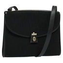 Christian Dior Trotter Canvas Shoulder Bag Black Gold Auth 129624-1