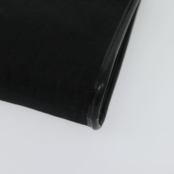 Christian Dior Trotter Canvas Shoulder Bag Black Gold Auth 129624