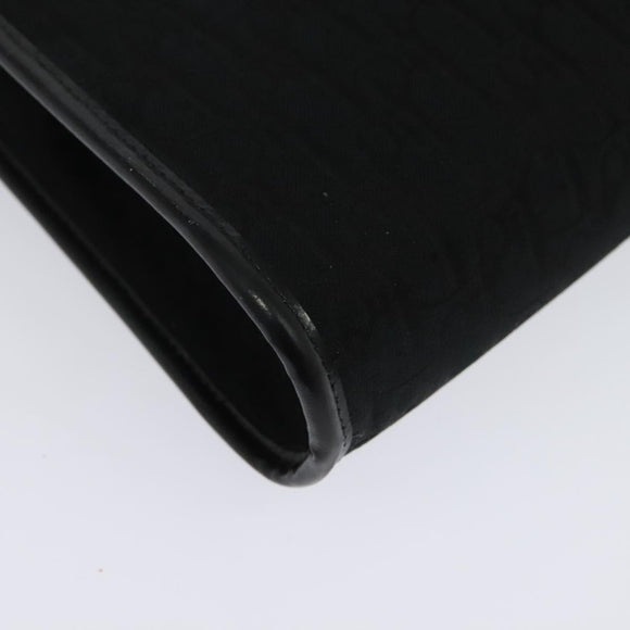 Christian Dior Trotter Canvas Shoulder Bag Black Gold Auth 129624