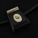 Christian Dior Trotter Canvas Shoulder Bag Black Gold Auth 129624-9