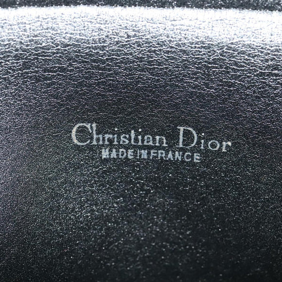 Christian Dior Trotter Canvas Shoulder Bag Black Gold Auth 129624