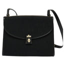 Christian Dior Trotter Canvas Shoulder Bag Black Gold Auth 129624-13