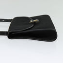 Christian Dior Trotter Canvas Shoulder Bag Black Gold Auth 129624-3
