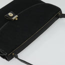 Christian Dior Trotter Canvas Shoulder Bag Black Gold Auth 129624-6